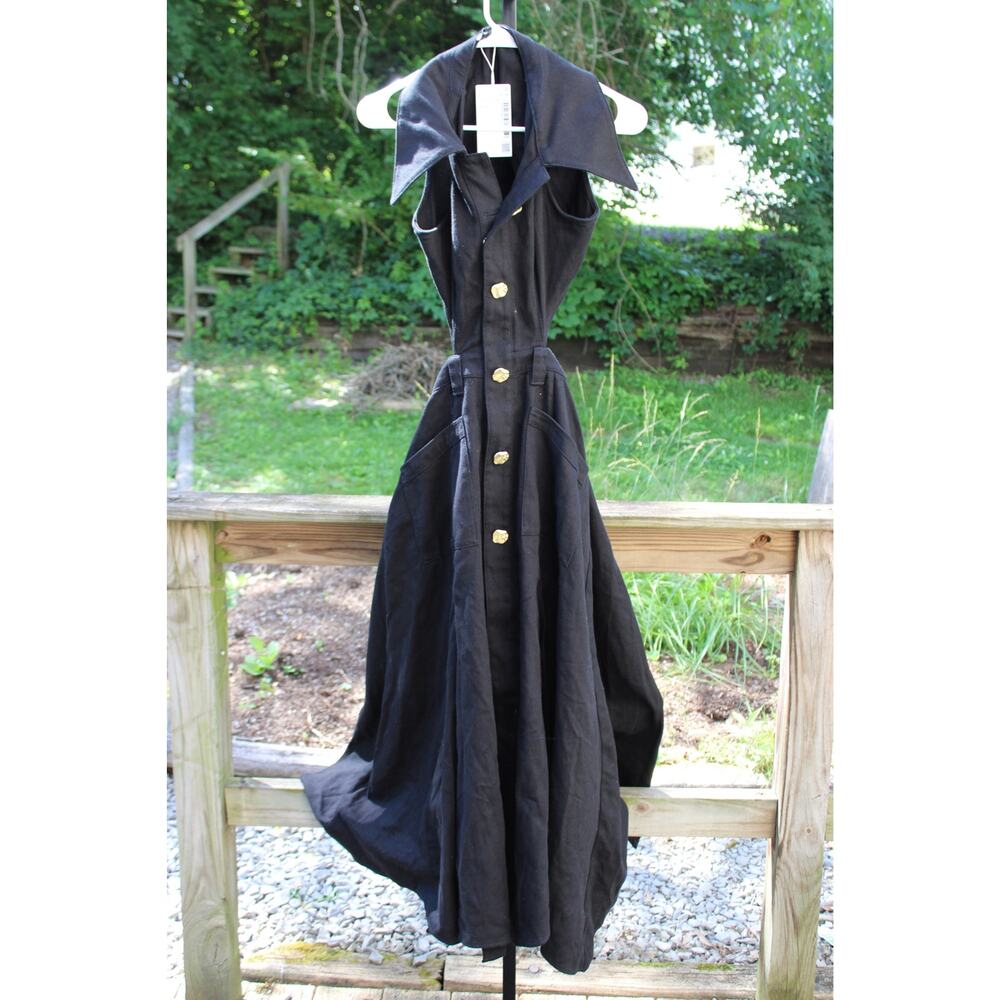 Urban Revivo Black Cut-Out Sleeveless Denim Maxi Dress π€β¨ | Size 4 - Picture 12 of 13